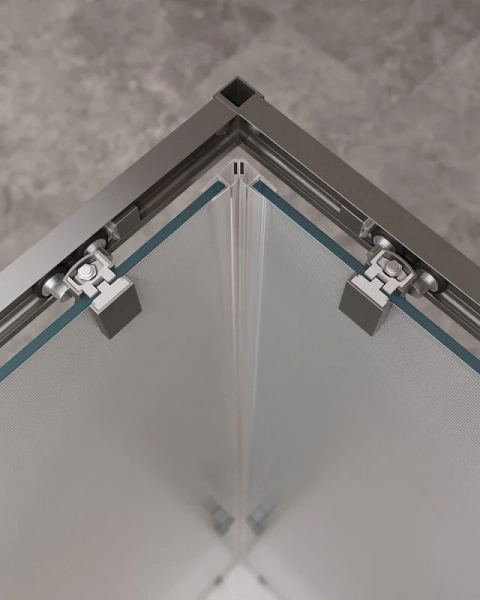 Душевой уголок Cezares Molveno 110х90 см стекло рифленое профиль оружейная сталь, раздвижные - фото 6