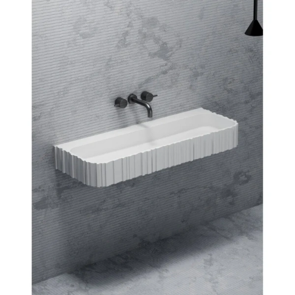 Раковина Abber Stein 80 см белая матовая, прямоугольной формы - фото 5