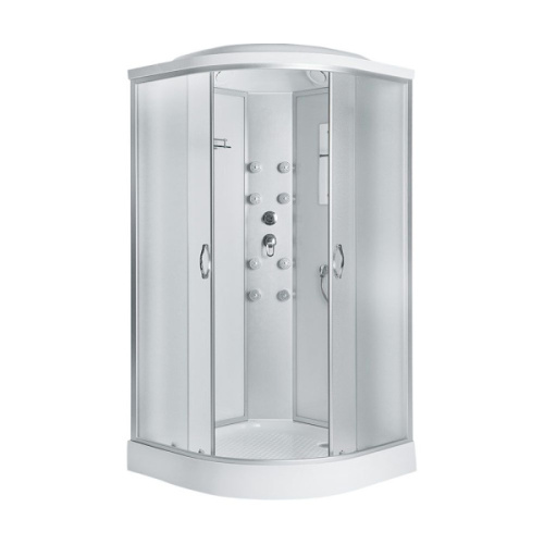 Душевая кабина, задняя стенка белая, стекло матовое, Erlit Comfort - фото 1