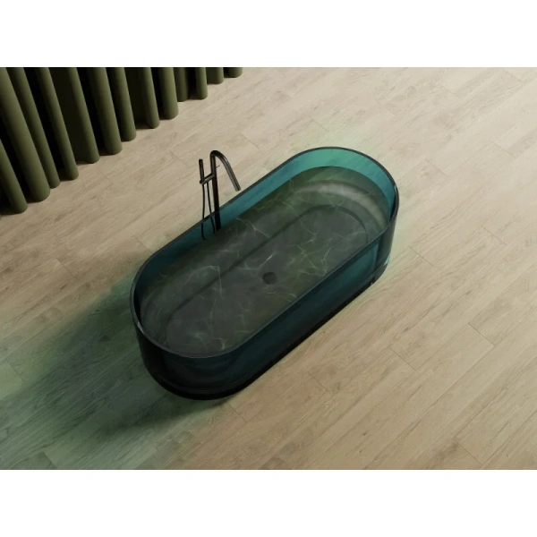 Ванна из полиэфирной смолы Abber Kristall 170x75 см бирюзовая, без гидромассажа, большие - фото 6