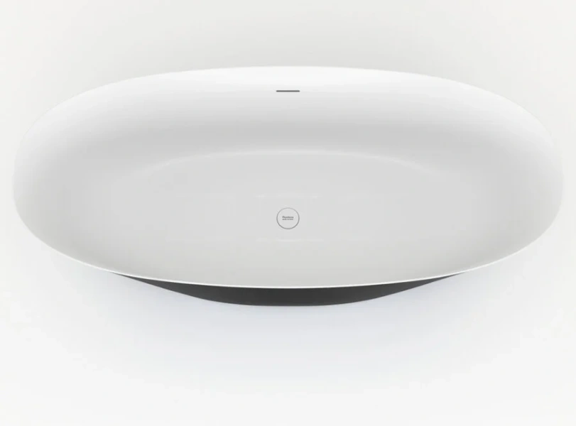 Ванна из искусственного камня Plumberia Selection Veloma, 170 х 75 см, матовый белый/черный, VELOMA 170BN, без гидромассажа - фото 6