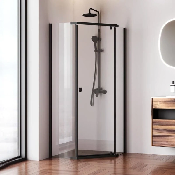Душевой уголок Am.Pm Sunny 90x90 см профиль черный, прозрачные - фото 8