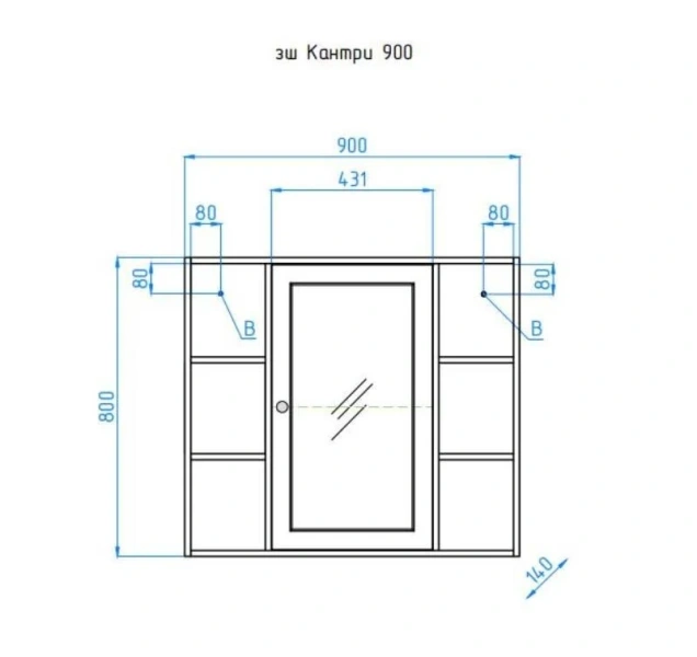 Зеркальный шкаф Style Line Кантри 90 см венге, темно-коричневые index_1 - фото 10