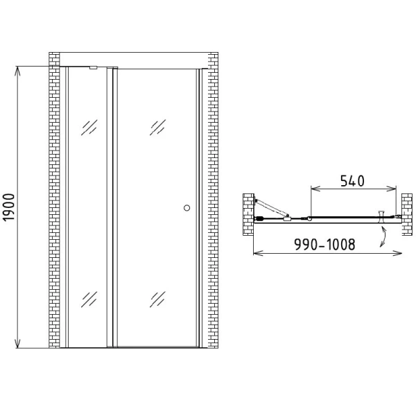 Душевая дверь Gemy New Rockcoco 100 - фото 2