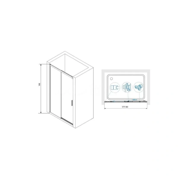 Душевая дверь в нишу RGW Leipzig Le-12 34121218 180 см раздвижная, современные, hi-tech - фото 2