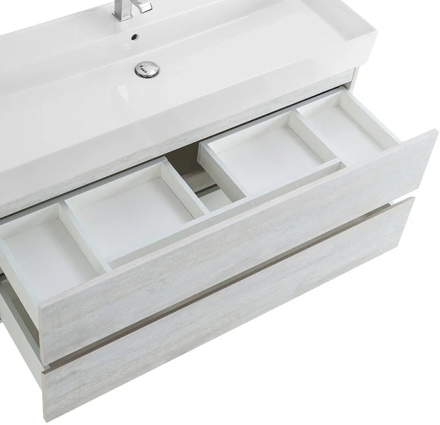 Тумба под раковину подвесная Cezares Molveno 120 см legno grigio, моноблок - фото 5