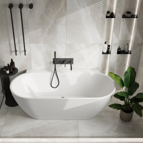 Ванна акриловая Corpa Nera Salieri CN130119, 170 х 80 см, белый матовый, овальные - фото 5