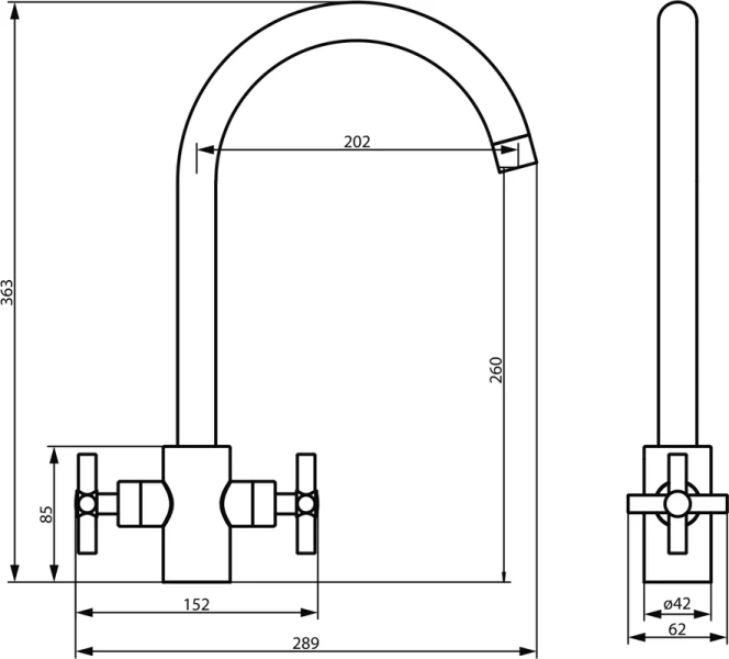 Смеситель для кухни Damixa Neo Classic, высокие, недорогие, округлая форма - фото 5