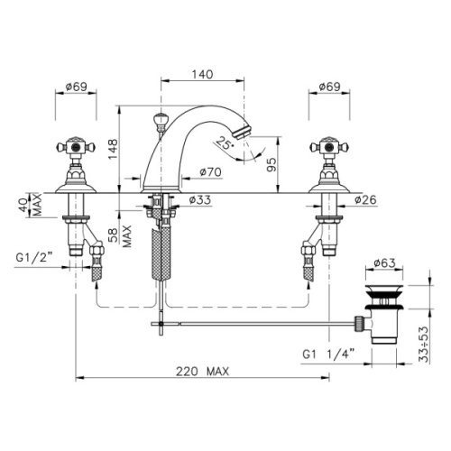 Смеситель для раковины Nicolazzi Le Pietre 2108 - фото 4