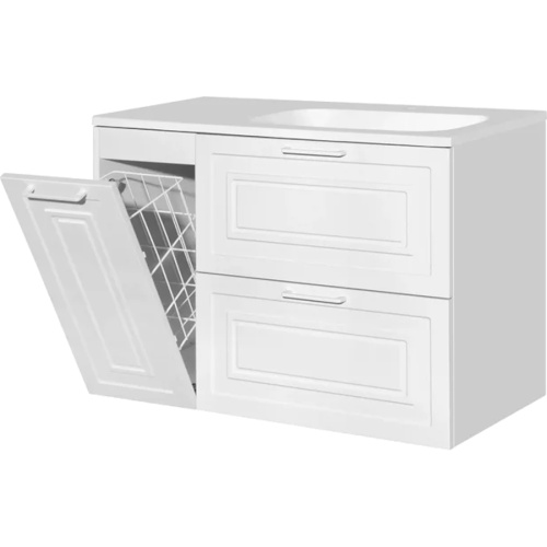 Тумба под раковину Style Line Альба 90 см правая, белая, окрашенные - фото 9