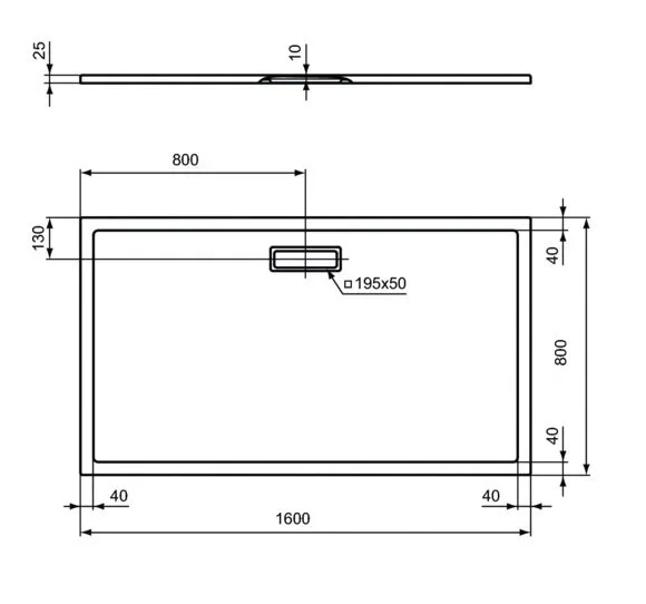 Душевой поддон Ideal Standard UltraFlat New 160х80 см белый матовый, низкие до 15 см - фото 2