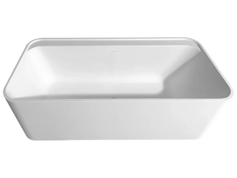 Ванна Uni-Flow Kube из искусственного камня Solid surface FS324-1700 Matt White, 170 х 78 см, белая матовая - фото 1