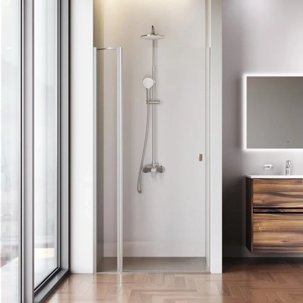 Душевая дверь в нишу Am.Pm Sunny 100 см профиль хром, распашные - фото 6