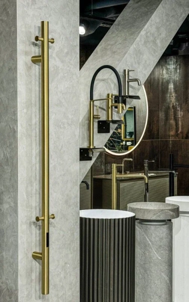 Полотенцесушитель электрический Boheme Uno 12x150 см золото - фото 3