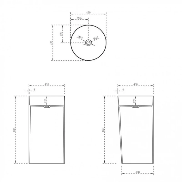 Раковина напольная Abber Stein искусственный камень - фото 2