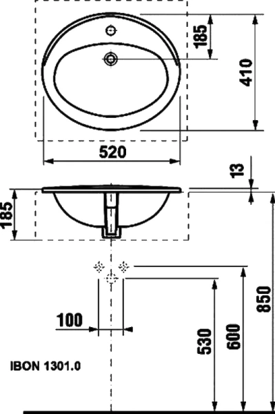 Раковина Roca Adora 52 см 1 отверстие под смеситель, современные, hi-tech - фото 2