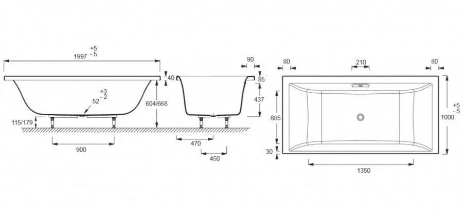Ванна акриловая Jacob Delafon Evok 200х100 см гидромассажная - фото 3