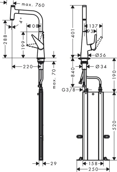 Смеситель для кухни Hansgrohe Talis Select M51 хром - фото 2