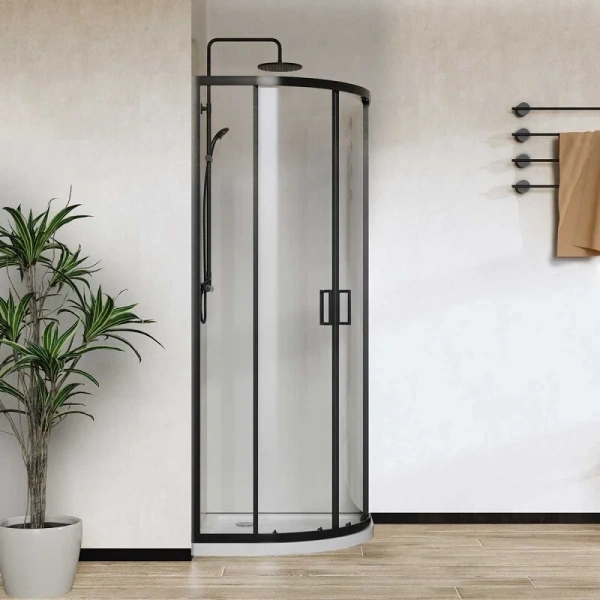Душевой уголок Vincea City 90х90 см профиль черный стекло прозрачное - фото 3