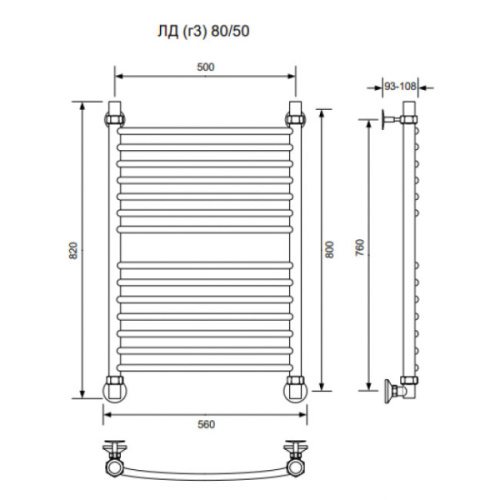 Полотенцесушитель электрический Ника Arc 80х50 см левый - фото 4