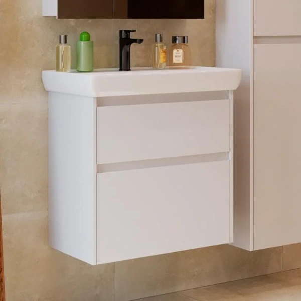 Тумба под раковину подвесная Lemark Combi 60 см белый глянец - фото 1