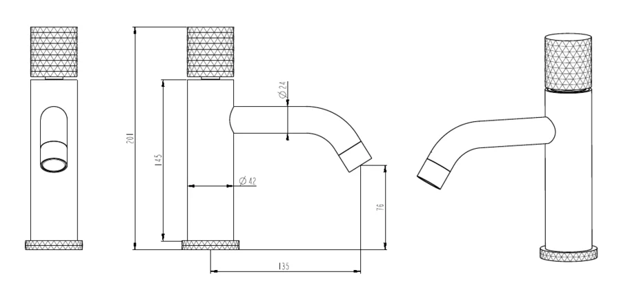 Смеситель для раковины Boheme Stick 121 низкий - фото 2