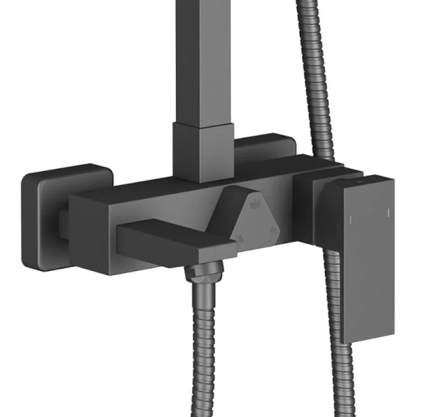 Душевая стойка Timo Selene черная, с тропическим душем - фото 4