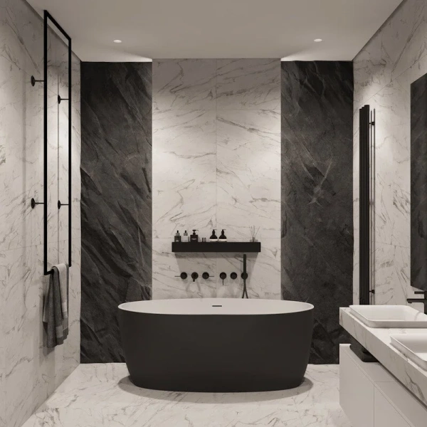 Ванна акриловая Corpa Nera Bosso CN130104, 170 х 76 см, черный матовый, черные - фото 8