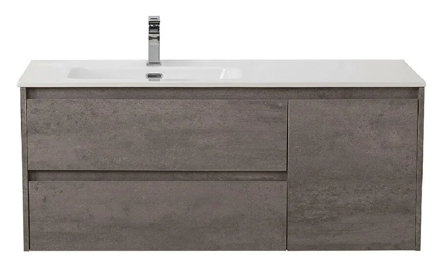 Тумба под раковину подвесная BelBagno Kraft 120 см левосторонняя Cemento Grigio