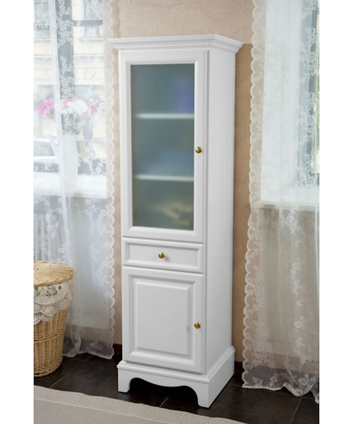 Пенал для ванной, петли слева, цвет белый матовый, фурнитура золото, La Beaute Michel - фото 1