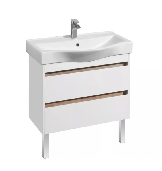 Тумба с раковиной Акватон Нортон 1A248901NT010 80 см с двумя выдвижными ящиками - фото 2