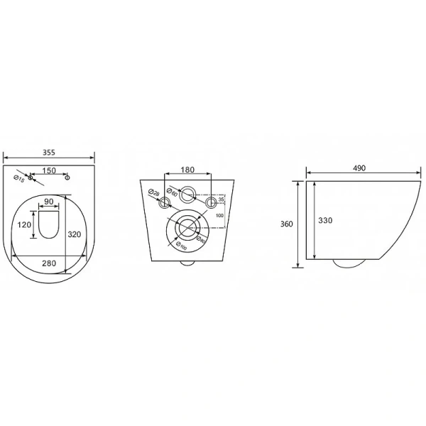 Унитаз подвесной Abber BEQUEM AC1101MB безободковый - фото 2