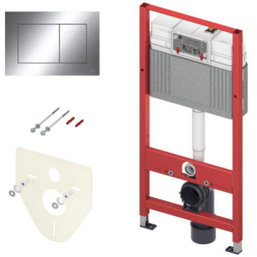 Инсталляция для унитаза TECE TECEbase 2.0 с клавишей смыва хром матовый - фото 1