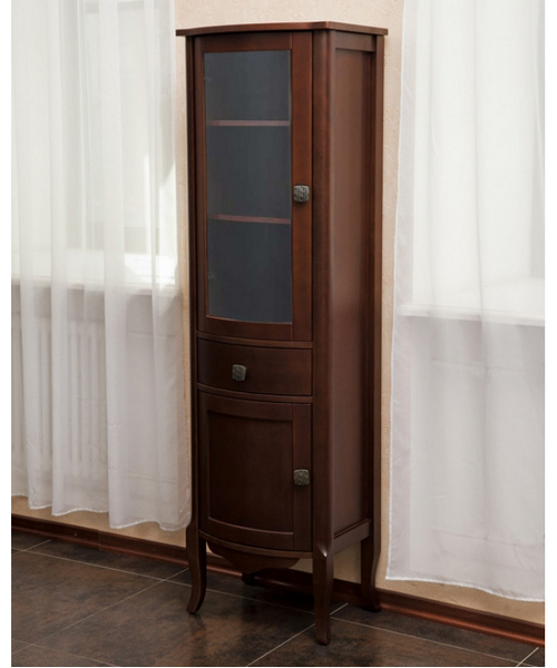 Шкаф, петли слева, цвет орех матовый, фурнитура состаренное серебро, La Beaute Joanna - фото 1