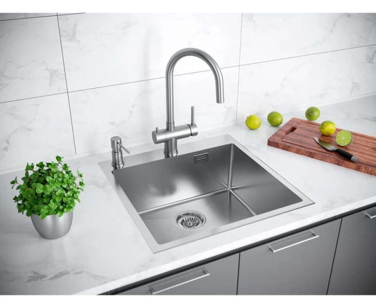 Мойка для кухни Paulmark Kroner-Edge 59 см нержавеющая сталь, 60 см - фото 5