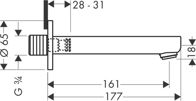 Излив для ванны Hansgrohe Metropol S хром - фото 2