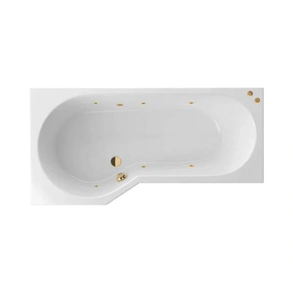 Ванна гидромассажная Excellent Be Spot Soft 160 x 80 см, левая, белый/золото, WAEX.BSL16.SOFT.GL - фото 1