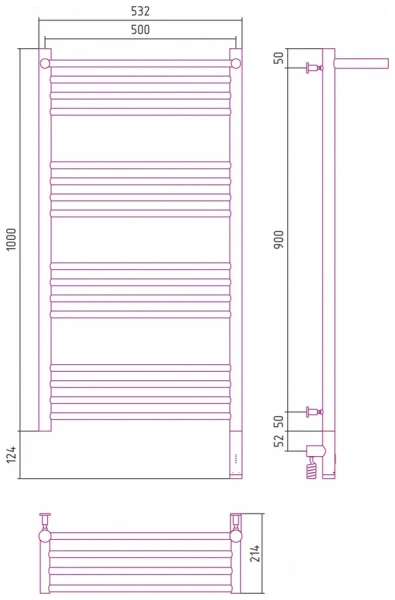 Полотенцесушитель электрический Сунержа Богема 3.0 50х100 см правый другие цветовые решения - фото 4