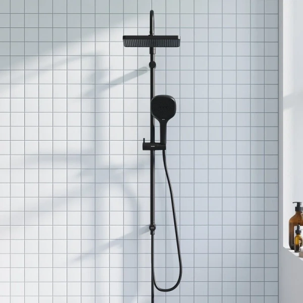 Душевая стойка Damixa Merkur черный, с тропическим душем - фото 4