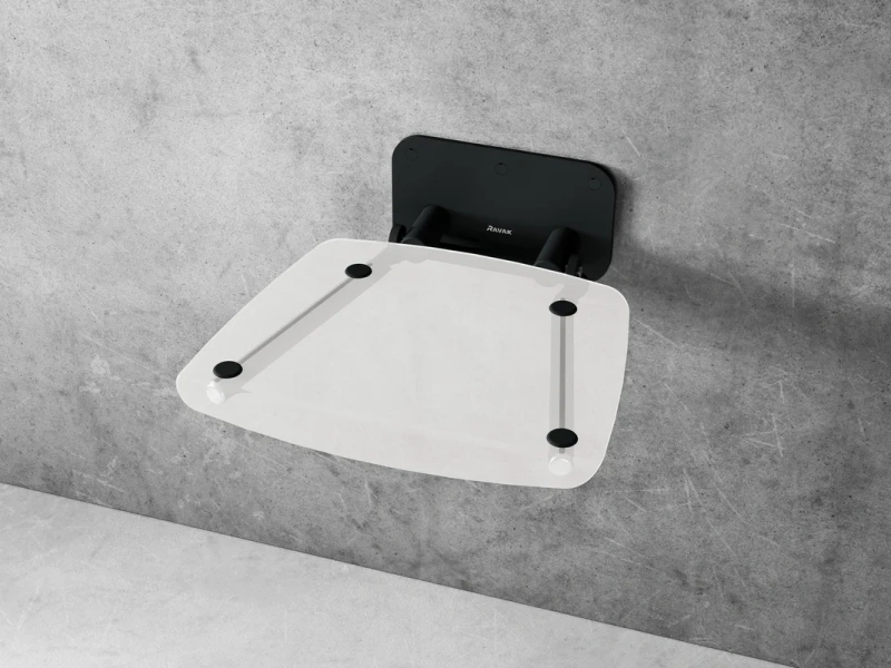 Сиденье для душа Ravak OVO белое/черное матовое, в наличии - фото 2