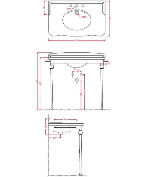 Раковина консоль ArtCeram Hermitage HEL005, HEA016 - фото 3