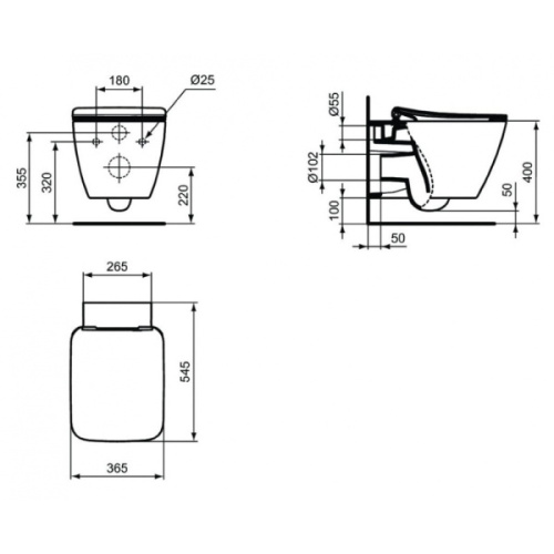 Унитаз подвесной Ideal Standard STRADA II AquaBlade, белый - фото 3