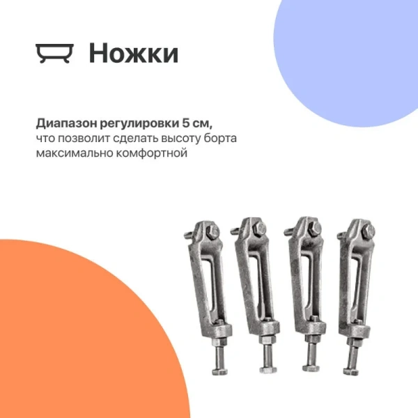 Чугунная ванна Diwo Суздаль, 160 x 70 см, с ножками, цвет белый, DS0010/D0017, белые - фото 8