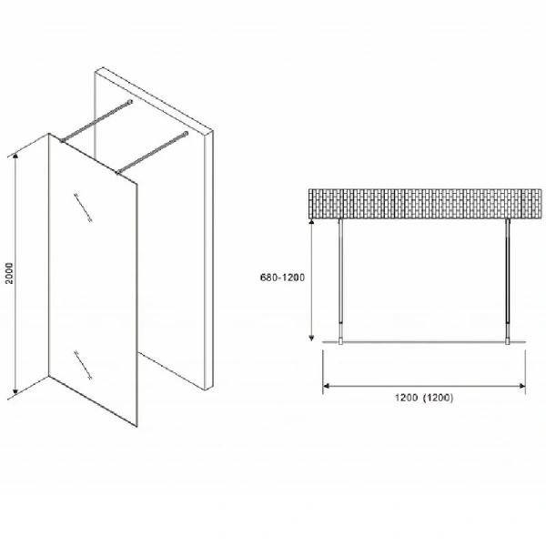 Душевая перегородка Abber Immer Offen 120 см стекло прозрачное - фото 2