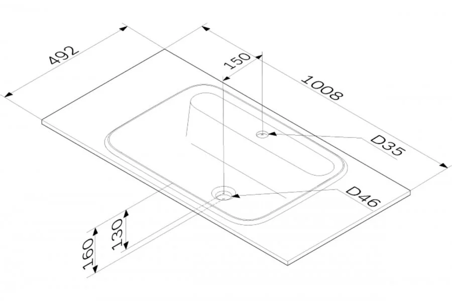 Раковина мебельная Am.Pm Func 100 см белая матовая, в наличии - фото 2