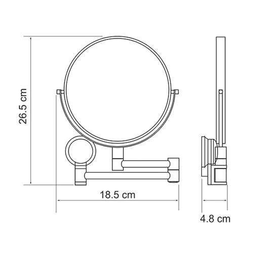Зеркало WasserKRAFT 18,5 см увеличительное - фото 2