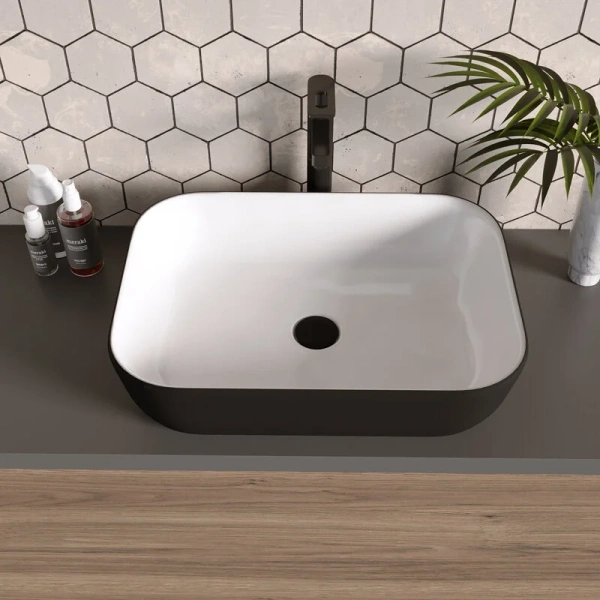 Раковина Grossman 46 см белая/черная - фото 3