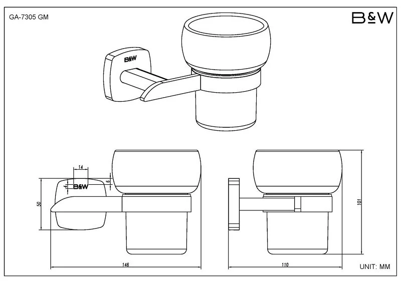 Набор аксессуаров для ванной Black&White Gravity оружейная сталь index_1 - фото 7