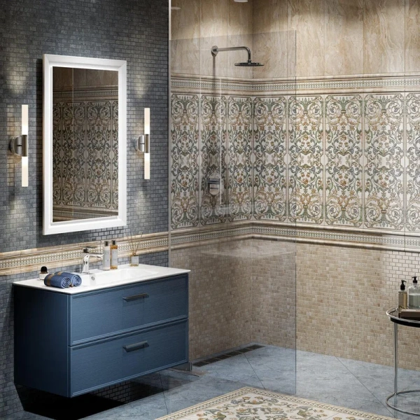 Тумба под раковину подвесная Kerama Marazzi Piano Classic 75 см ясень синий матовый - фото 3