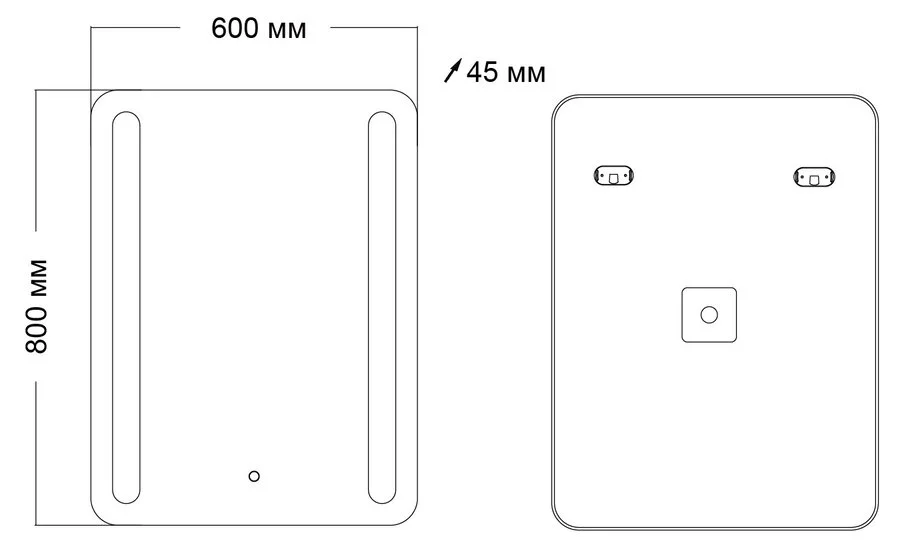 Зеркало с подсветкой Grossman Lara 60 см прямоугольное - фото 2
